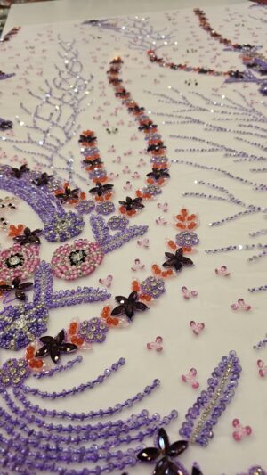 Seeke Handbeaded Lace(Purple)